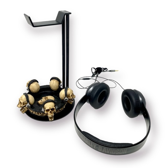 🛍️SALE🛍️ Harley Davidson Custom Grado SR125 Headphones with Skull Stand - Picture 2 of 8
